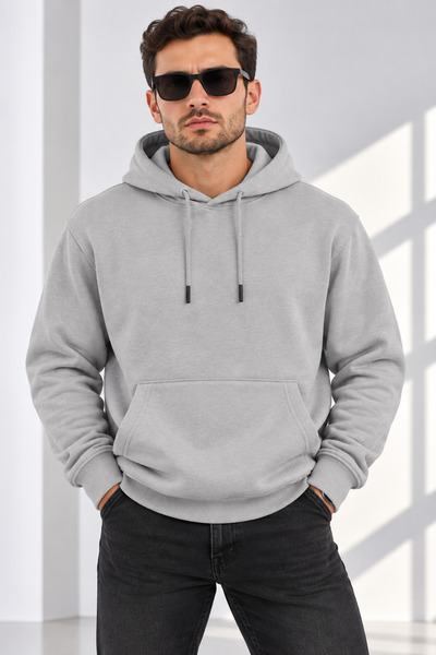 Valens Men's 3-Ply Cotton Hooded Sweatshirt with Kangaroo Pocket, Premium Qua...