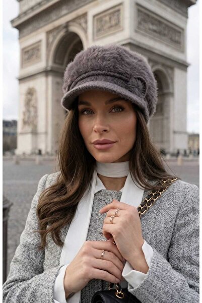 LAGRANZE Accessory Detailed Women's Plush Beret/Hat with Visor