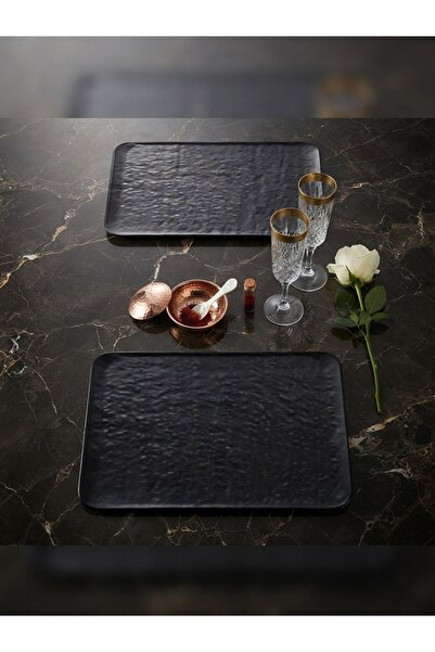 Keramika Matte Black Natural Stone Look Sushi Presentation Plate Kayak Plate ...