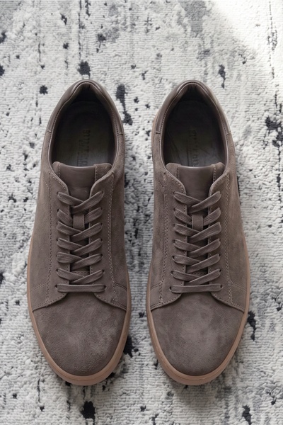 Livio Ferri Leon 100% Genuine Leather Lace-Up Minimal Men's Sneaker Shoes