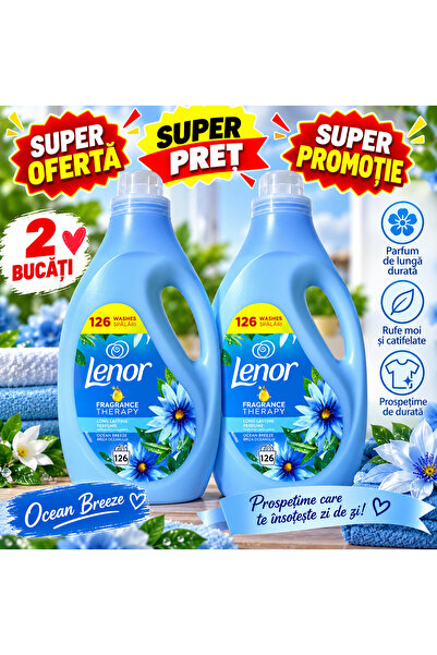 lenor 2 x Πακέτο Αρωματικής Θεραπείας Αύρα Ωκεανού – Μαλακτικό Ρούχων, Άρωμα ...
