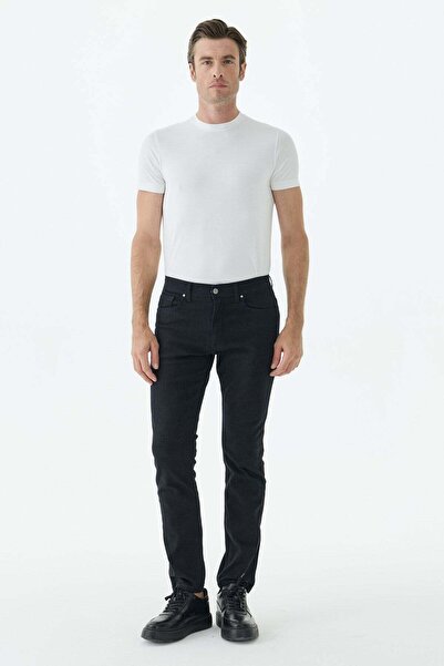Jakamen Navy Blue Comfort Fit 5 Pocket Canvas Trousers