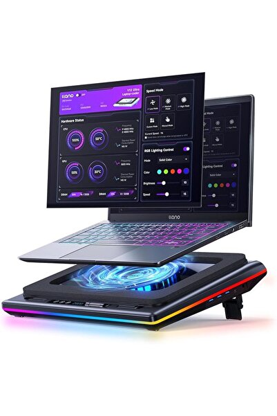 LLANO Lanwo V12 Ultra Laptop Cooler Smart Software Control Rgb Gaming Laptop ...