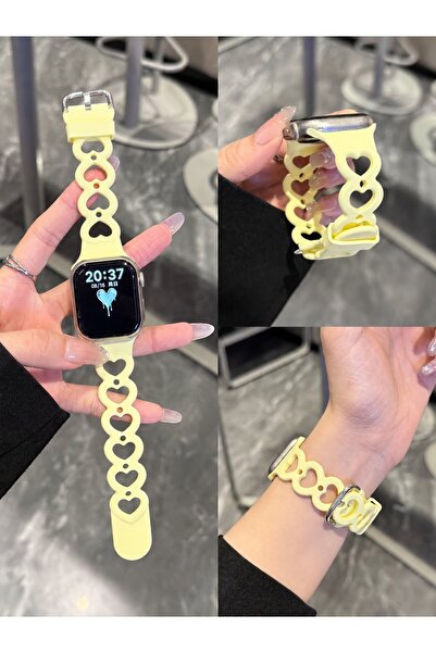 Alstrap Apple Watch Series 12/11/10 42mm, 9/8/7 41mm, 6/5/SE 40mm Uyumlu Kalp...