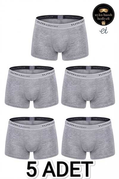Tutku 5-Pack Gray Cotton Lycra Sports Men's Boxer Set - Flexible Comfortable ...