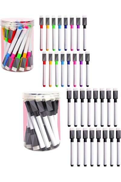 HONPOLO 48 قلم تحديد مغناطيسي قابل للمسح الجاف مع أغطية ممحاة، أقلام تحديد رف...