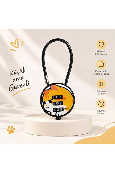 iğne izi 3 Haneli Şifreli Kablo Kilit Çanta Valiz Bavul Dolap Spor Çantası Gü...