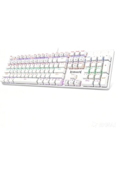 REDRAGON لوحة مفاتيح طبية 60% دراغونبورن وايت K630W - مفاتيح حمراء