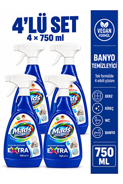 Tuvalet WC ve Banyo Temizleyici 750 Ml 4 Adet