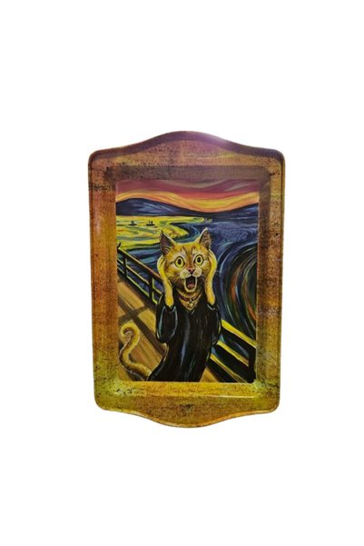 Generic Brand Tavă Pisicuțe, După o pictură de Van Gogh, Pentru cafea, Metal,...