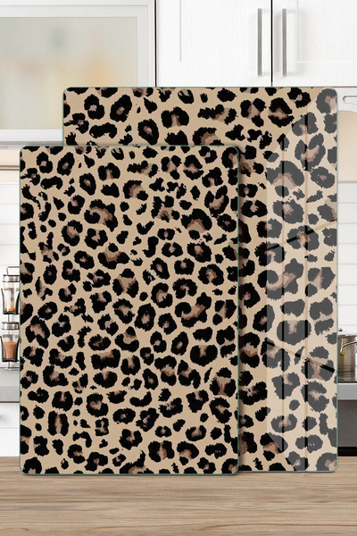 Decovetro 2'li Cam Kesme Tahtası ve Sunumluk Leopar Desenli 20 x 30 cm ve 25 x 35 cm