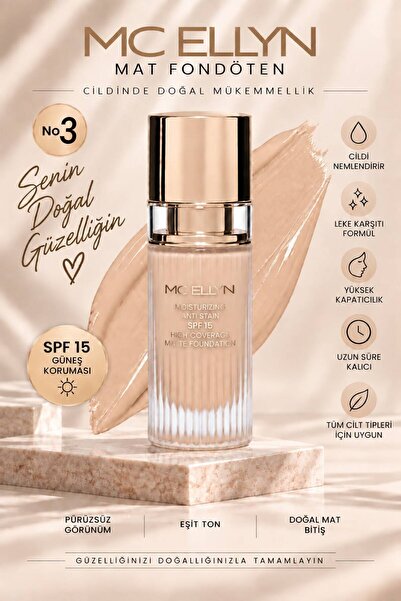 Mcellyn Mc Ellyn Matte Foundation Spf 15 – High Coverage, Moisturizing & Anti...