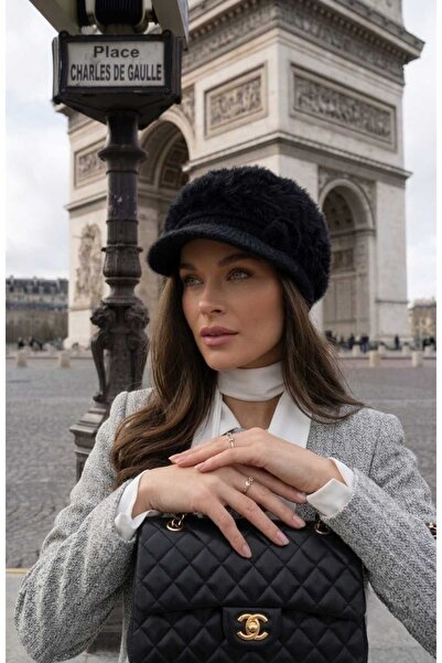 LAGRANZE Accessory Detailed Women's Plush Beret/Hat with Visor