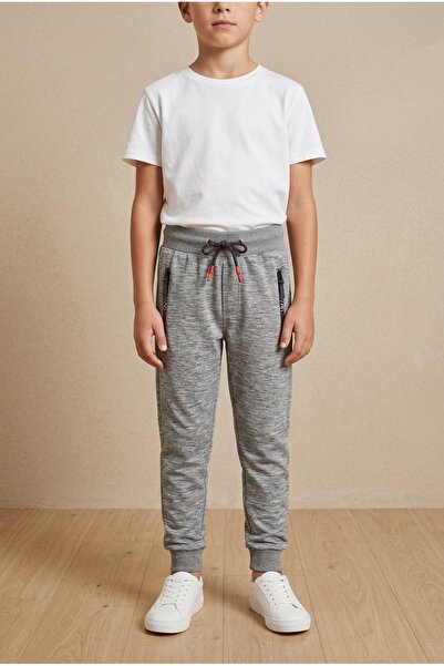 OEM Pantaloni sport casual pentru baieti, din bumbac, cu buzunare cu fermoar ...