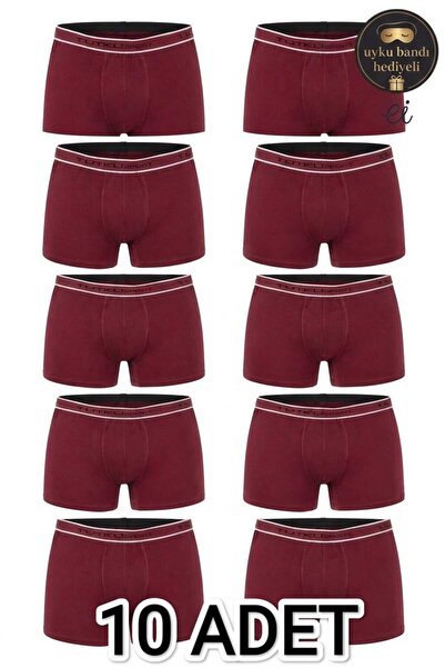 Tutku Men's 10-Pack Burgundy Cotton Lycra Sports Boxers - Special Production ...