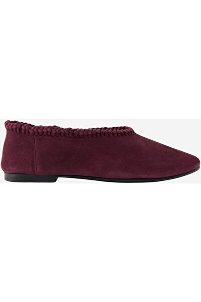 A Emery Park Braided Suede Ballerinas, Burgundy