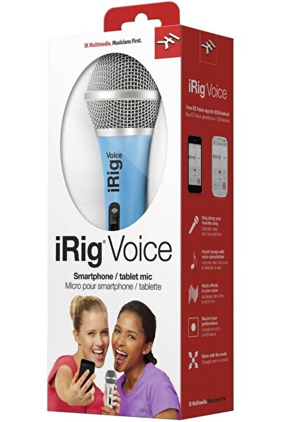 IK Multimedia ميكروفون كاريوكي iRig Voice (أزرق) للهواتف الذكية والأجهزة اللوحية