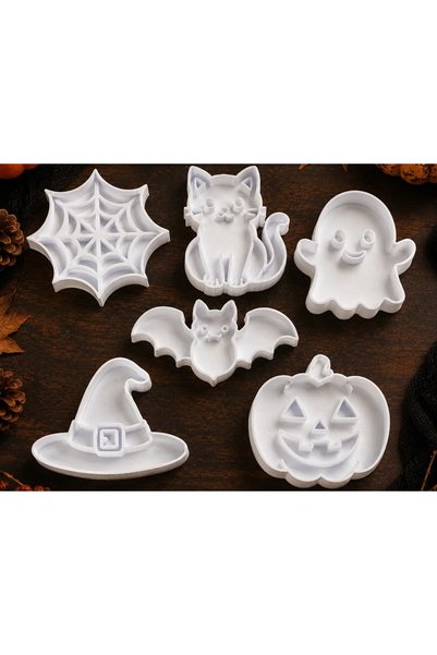 SZD Design Halloween 6-Piece Cookie Mold and Cutter Set