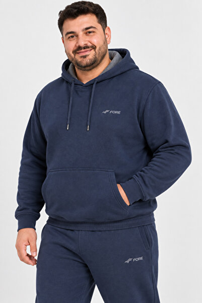 FORE SPORT Men's Hooded 3 Thread Raster Hooded Oversized Tracksuit Set