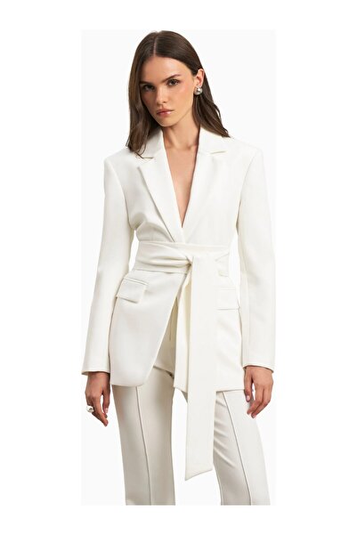 BECAUSE OF ALICE Classic Blazer with Belt Classic Blazer Women's Jacket