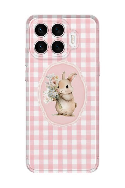 FLAMENKO حافظة هاتف شفافة متوافقة مع Xiaomi 17T بنمط زهور وأرانب
