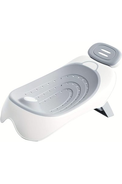 co arma Newborn Baby Bath Tub Non-Slip Safety Infant Shower Basin with Headrest Adjustable Anti-Slip Bath Seat