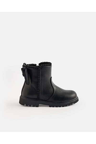 REDTAG Girls Black Bow Detail Ankle Boots