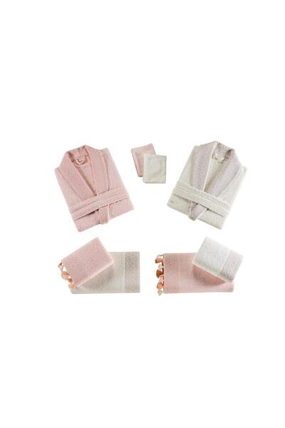 BOZBEYLER Nurpak Safir 8 Piece Family Bathrobe Set Boxed