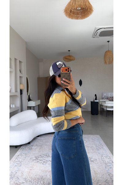 Buket Teke Düz Mavi Tensel Jean