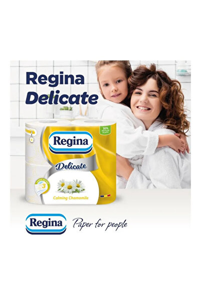 Regina Hartie igienica Delicate cu parfum de musetel, 4 role, 3 straturi