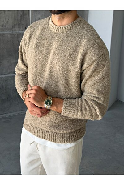 FO4RBS Soft Textured Boucle Sweater Beige