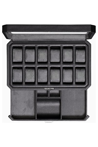 ROTHWELL Luxury Leather Watch Box with 12 Compartments, Jewelry and Accessori...