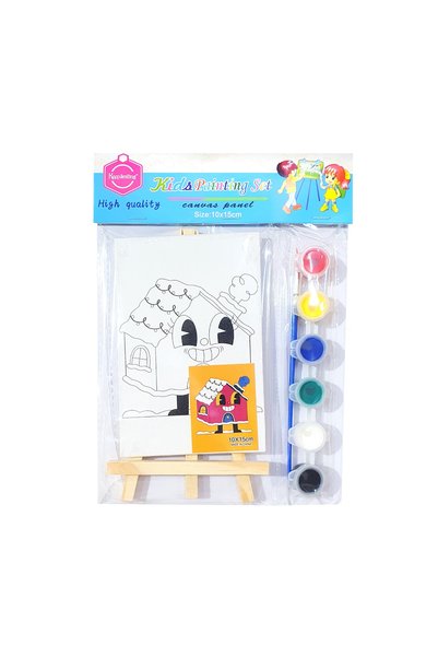 Generic Printed Canvas with Stand and Acrylic Varnish 10X15 cm - Happy Home