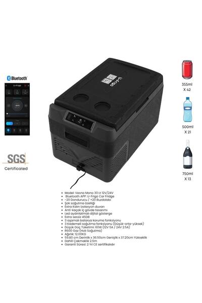 U-Frigo Oto Buzdolabı Vesna Mono 30Lt 12V/24V
