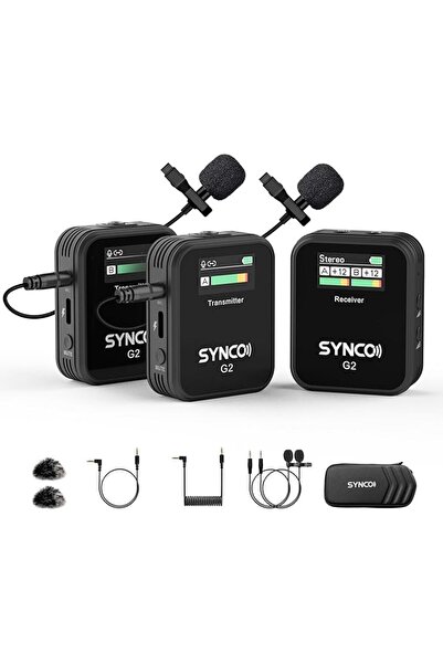 SYNCO G2(A2) Wireless Lavalier Microphone, 2.4GHz Dual Channel Lapel Mic with...