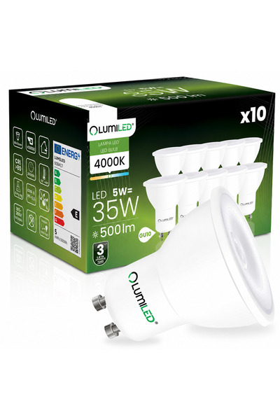 Lumiled 10x Bec LED GU10 tip spot PAR16 5W = 35W 500lm 4000K Neutru 120 °