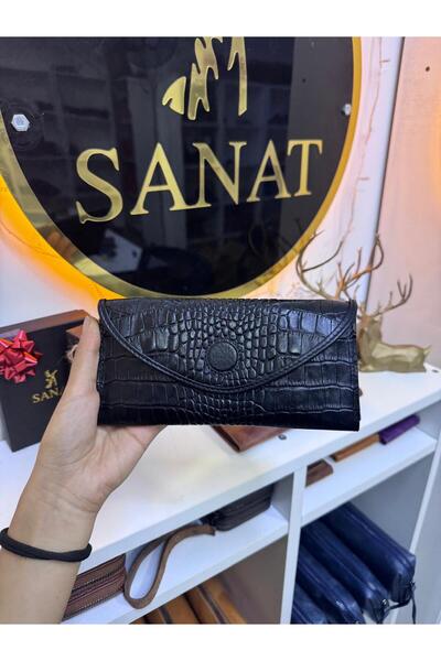 SANAT LEATHER حافظة بطاقات ومحفظة مغناطيسية فاخرة من الجلد الأصلي للهاتف