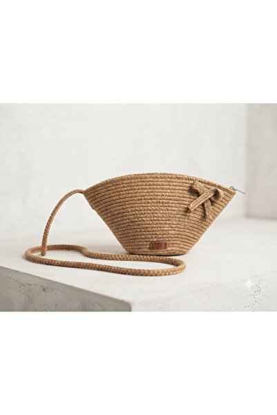 AZR HOME DESİGN Natural Jute Rope Straw Zipper Bag Wallet