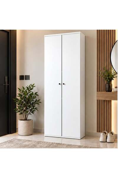 LastHome White Shoe Cabinet with Multiple Shelves, 38-Shoe Capacity