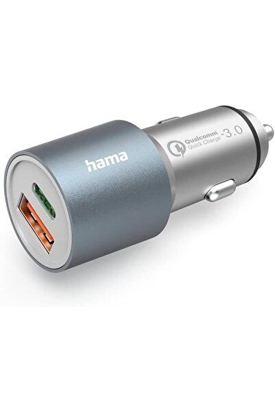 Hama USB-C 38W Fast Car Charger (2 Port Car Charger: 1x USB-C PD, 1x USB-A QC...