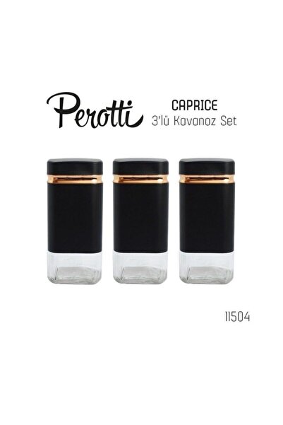 BOZBEYLER Caprice 3 Piece Glass Jar Set Black 11504