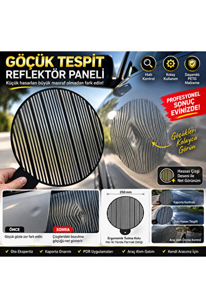 volereye PDR Göçük Tespit Paneli 25 cm – Boyasız Göçük Düzeltme Reflektör Pan...