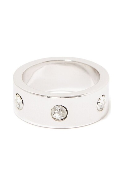 Kurt Geiger Metal Eagle Ring with Gold Color Crystal