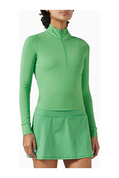 Vuori Studio Half-Zip Crop Top, Stretch Knit Sporty and Stylish Top