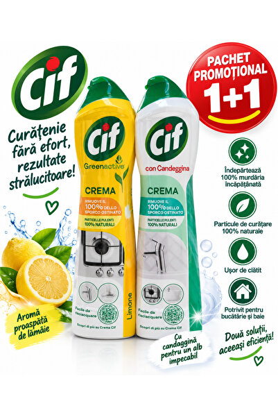 Cif Σετ 2 x 500 citrus+ ultra white cream