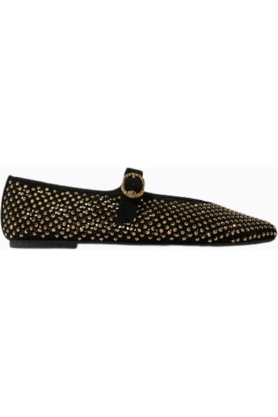 Kurt Geiger Mayfair Ballet Shoes, Elegant Shoes with Suede Crystal Detail