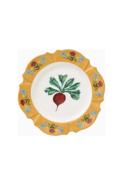 Anthropologie طبق الحلوى المصنوع من الفخار المرسوم يدويًا من ألانا