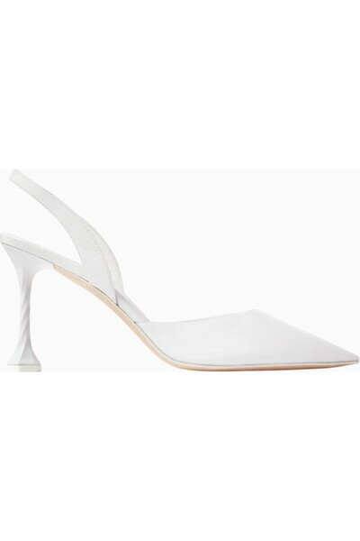 Private Collection Eva Slingback Pumps, Transparent Pvc, 95 mm Sculptural Hee...