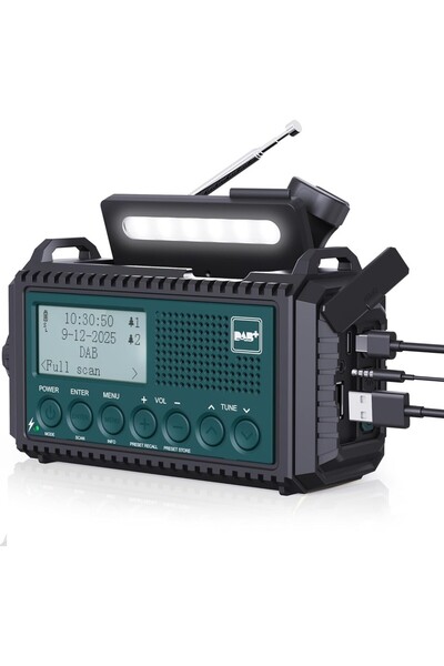 ROCAM DAB/DAB+/FM 5000 mAh Güneş Enerjili Dijital Acil Durum Radyosu