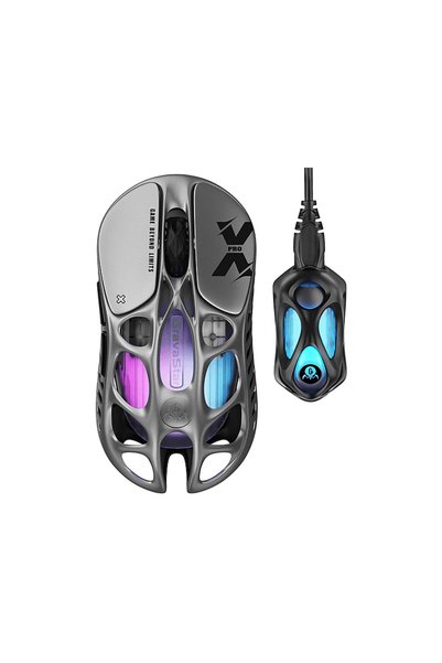Gravastar Mercury XPro RGB 32K DPI Optik 8K Dongle Kablosuz Gaming Mouse Uzay Gri